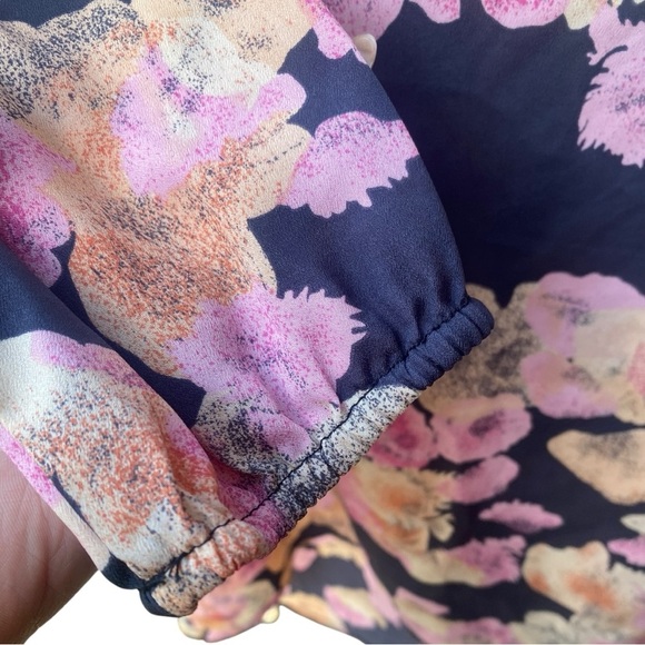 For Love & Lemons Pink and Black Floral Women's Blouse I Size:XS - Picture 4 of 6